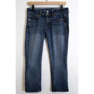 American Eagle Outfitters Super Stretch Artist Crop Jeans - Dark Wash - 4
